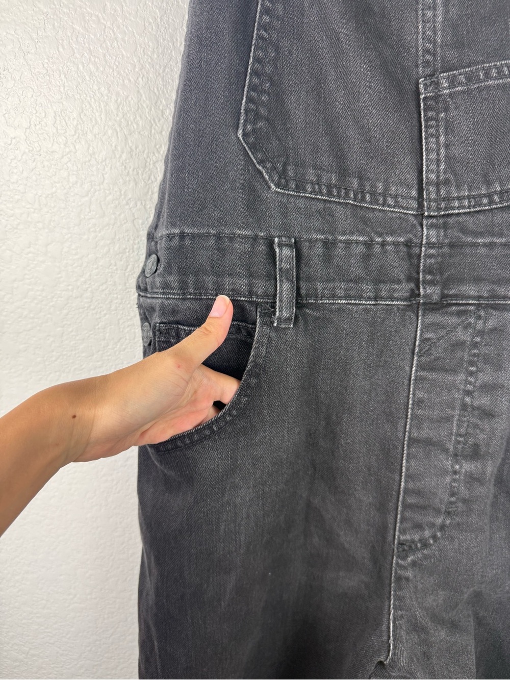 Free people We The Free Ziggy Denim Overall in Mineral Black size L - Picture 6 of 13